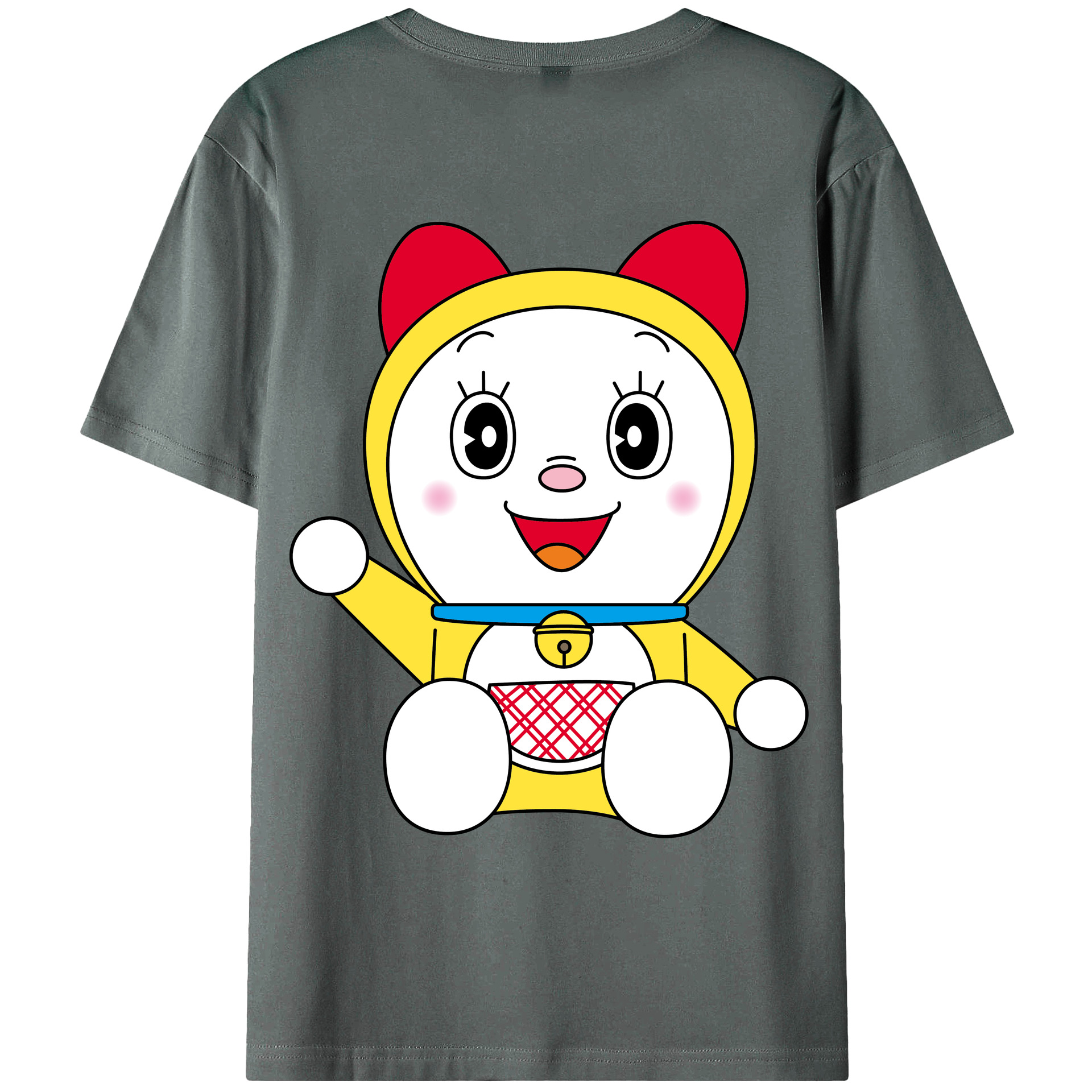 （画像用） ドラえもん ドラミ Doraemon Dorami 綿100％ メンズ半袖Tシャツ（バックプリント） 通気性